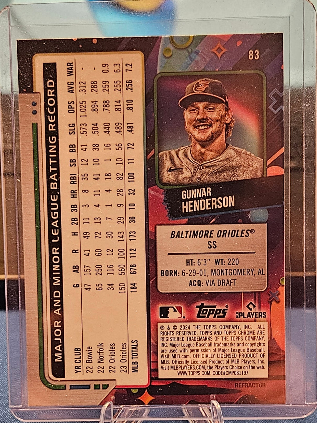 2024 Topps Chrome Cosmic - Gunnar Henderson #83 - Refractor