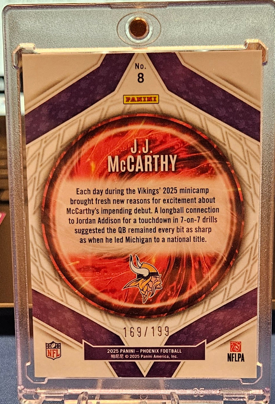 2025 Panini Phoenix - J.J. McCarthy #8 - Silver Winter 169/199