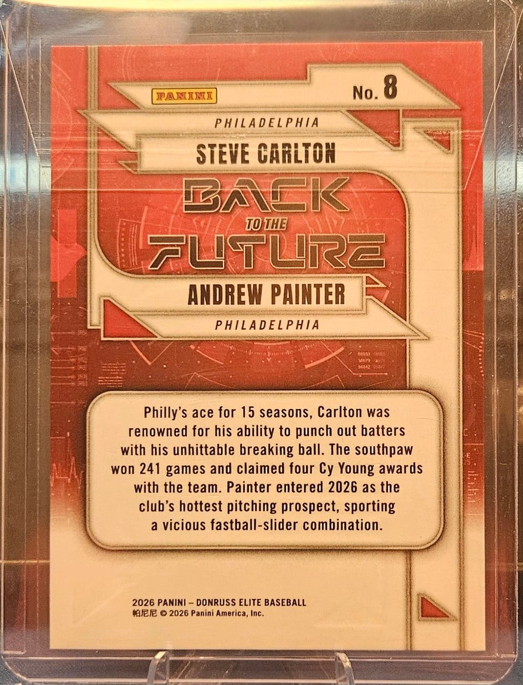 2026 Panini Donruss Elite - Steve Carlton/Andrew Painter #8 - Back to the Future - Orange 210/275