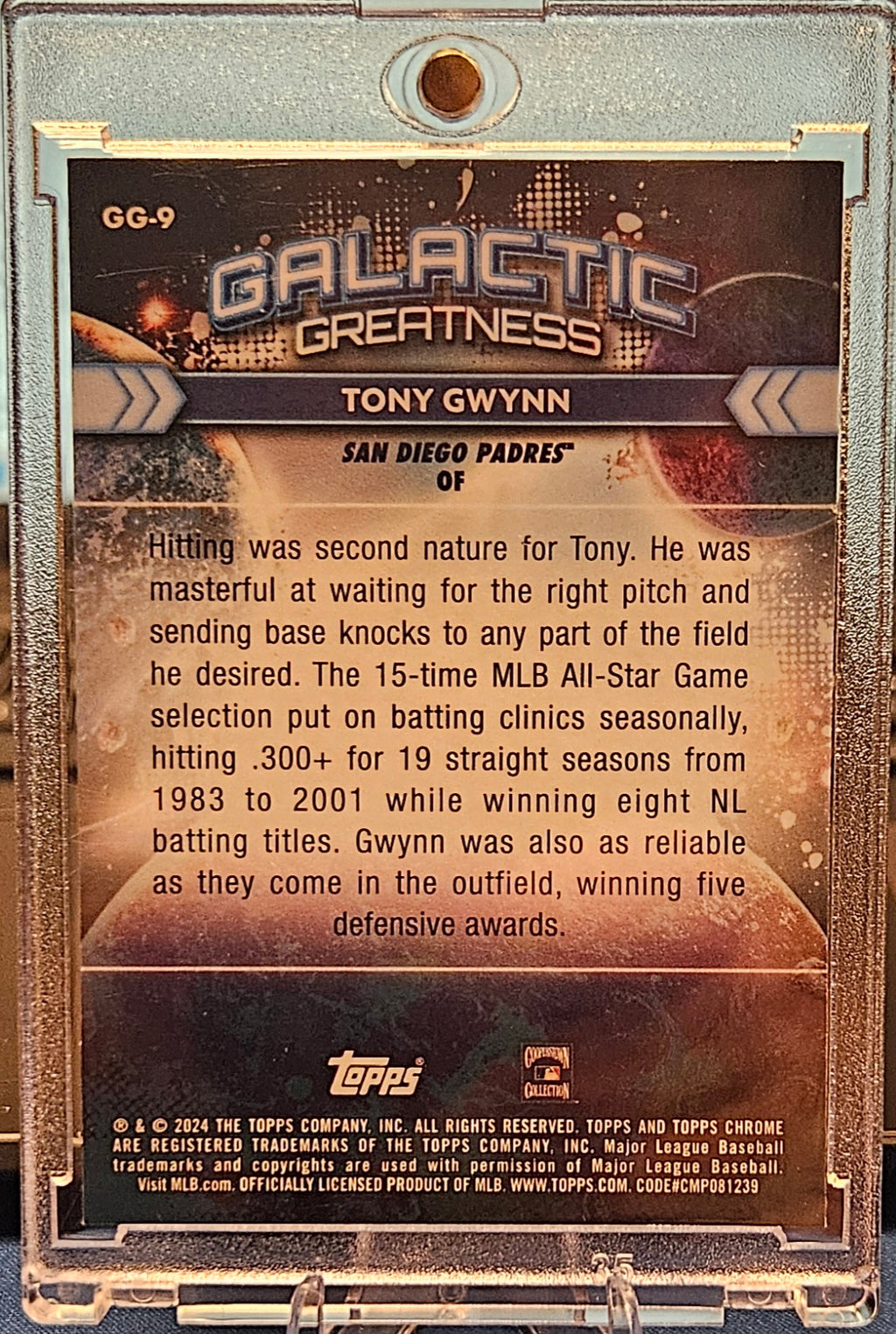 2024 Topps Chrome Cosmic - Tony Gwynn #GG-9 - Galactic Greatness - Green Space Dust Refractor 34/75