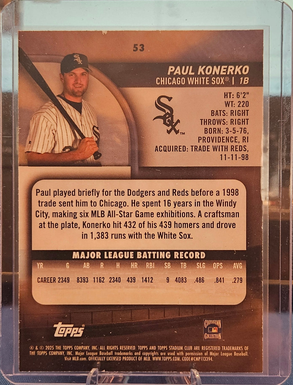 2025 Topps Stadium Club - Paul Konerko #53 - Members Only (SSP)