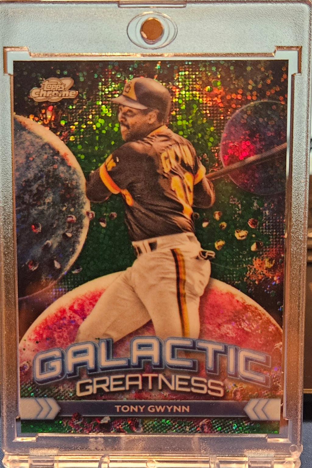 2024 Topps Chrome Cosmic - Tony Gwynn #GG-9 - Galactic Greatness - Green Space Dust Refractor 34/75