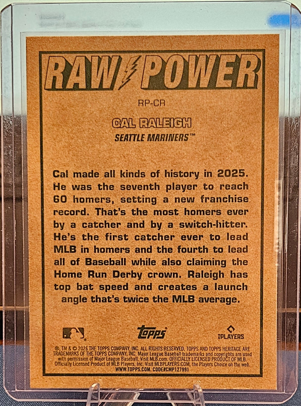 2026 Topps Heritage - Cal Raleigh #RP-CR - Raw Power