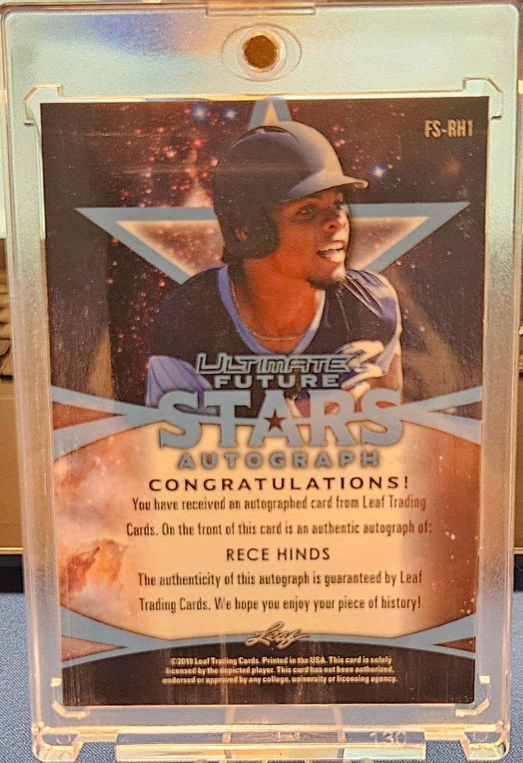 2019 Leaf Ultimate - Rece Hinds #FS- RH1 - Future Stars Gold Auto #4/25
