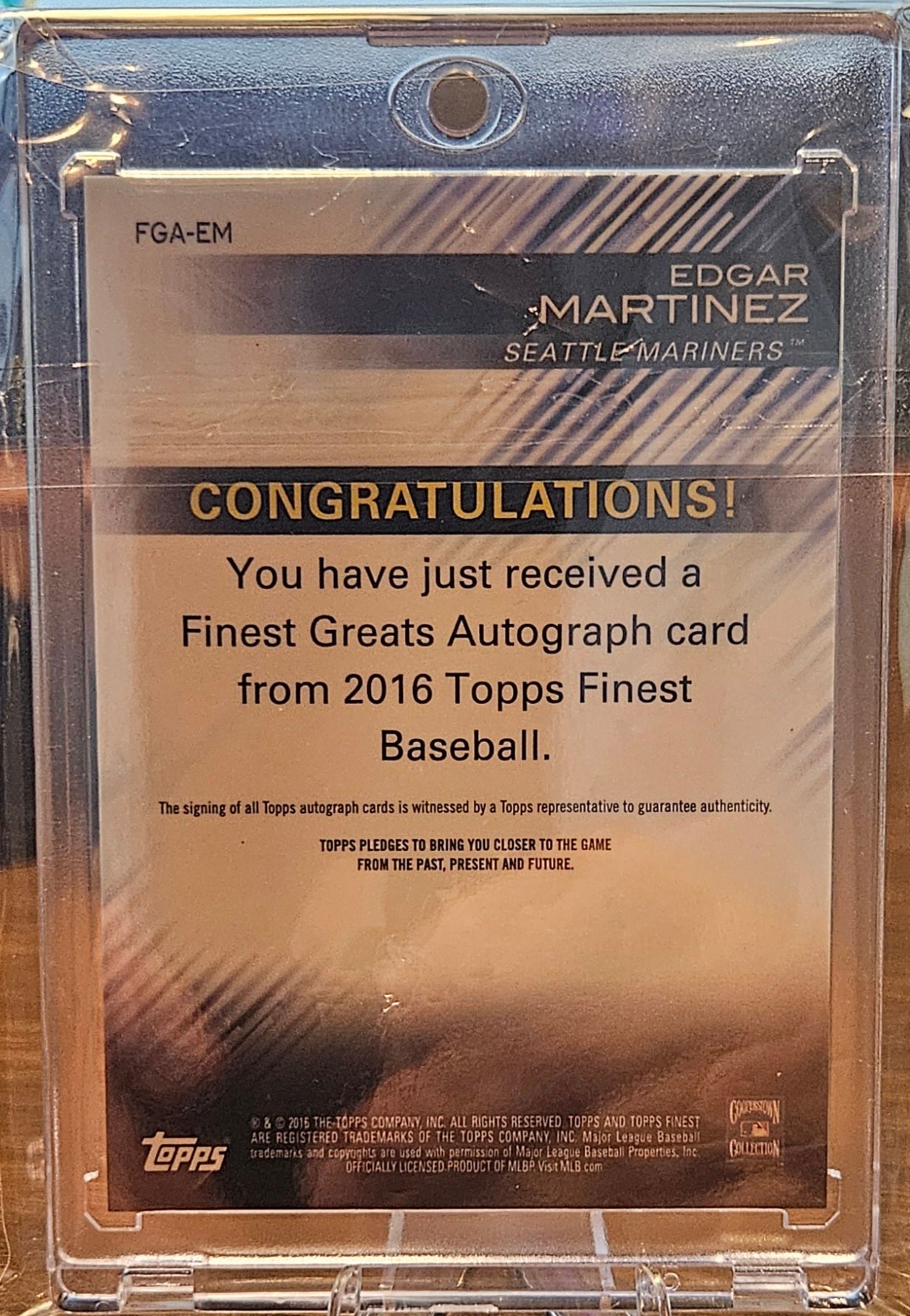 2016 Topps Finest - Edgar Martinez #FGA-EM - Greats Auto #169/300