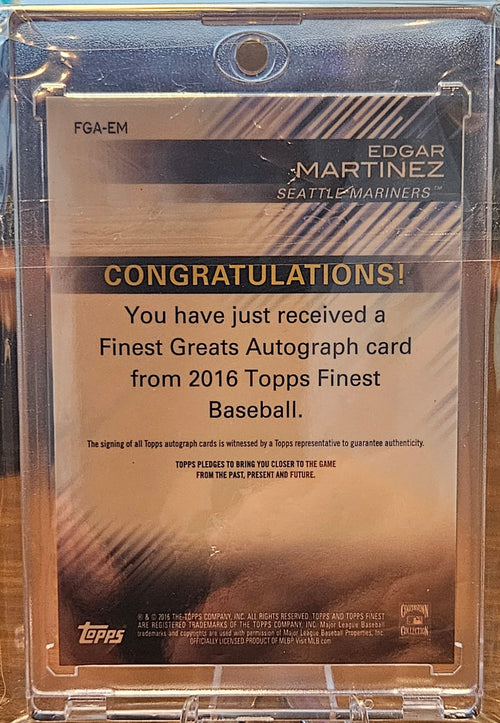 2016 Topps Finest - Edgar Martinez #FGA-EM - Greats Auto #169/300