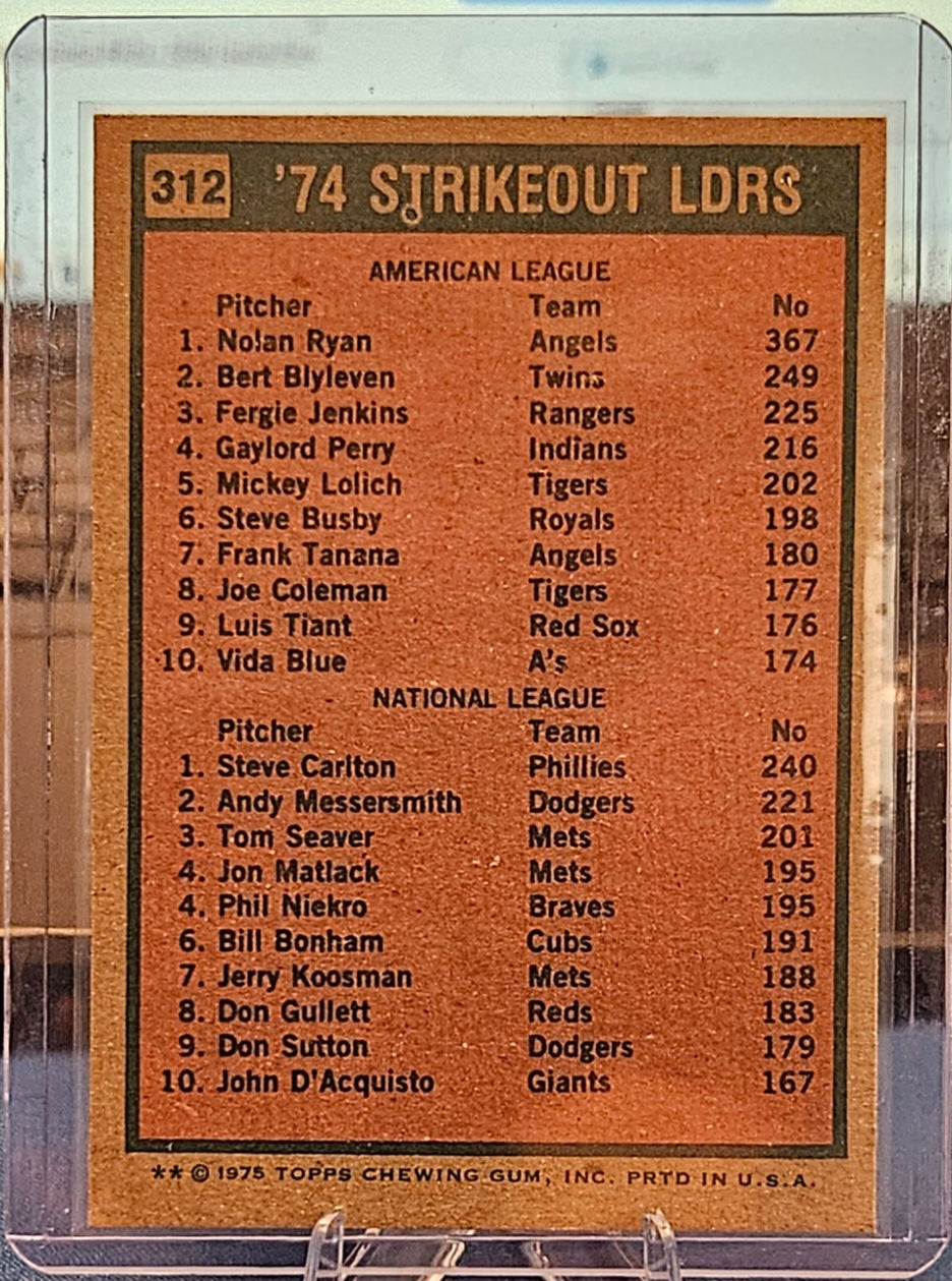 1975 Topps - Nolan Ryan and Steve Carlton #312