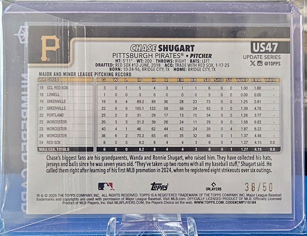 2025 Topps Update - Chase Shugart #US47 - Gold Diamante 38/50 (RC)