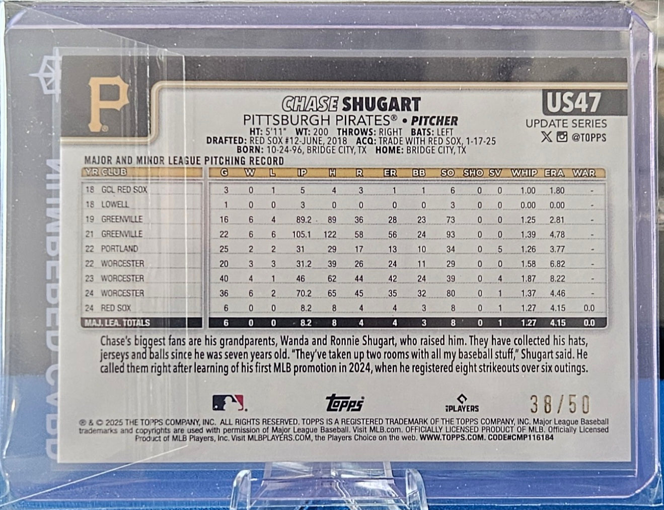 2025 Topps Update - Chase Shugart #US47 - Gold Diamante 38/50 (RC)