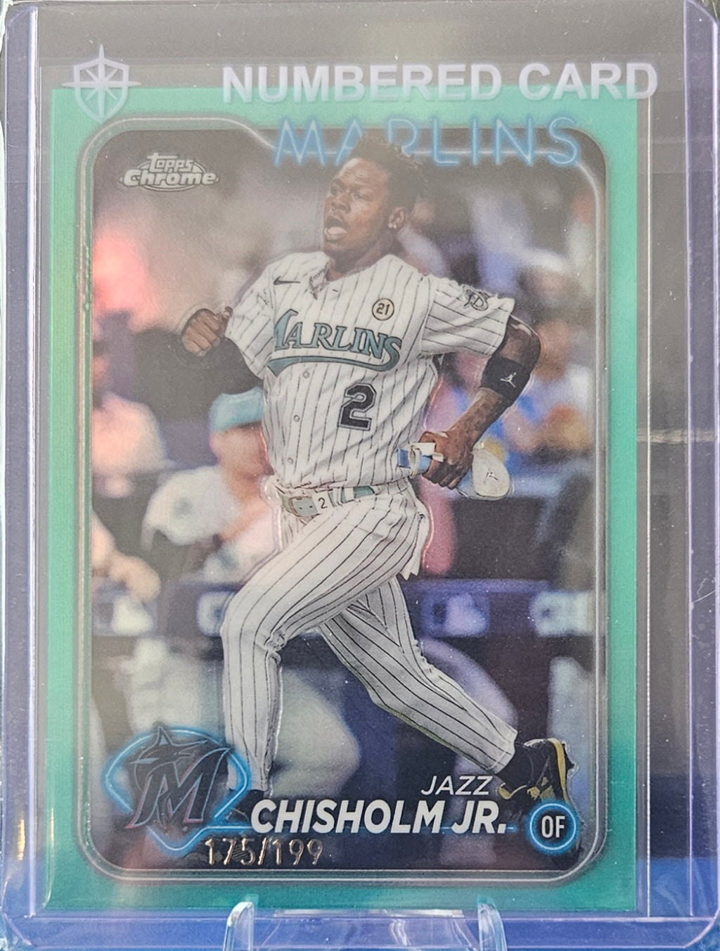 2024 Topps Chrome - Jazz Chisholm Jr. #70 - Aqua Refractor 175/199