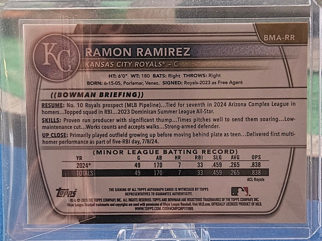 2025 Bowman Chrome - Ramon Ramirez #BMA-RR - Mojo Refractor Auto