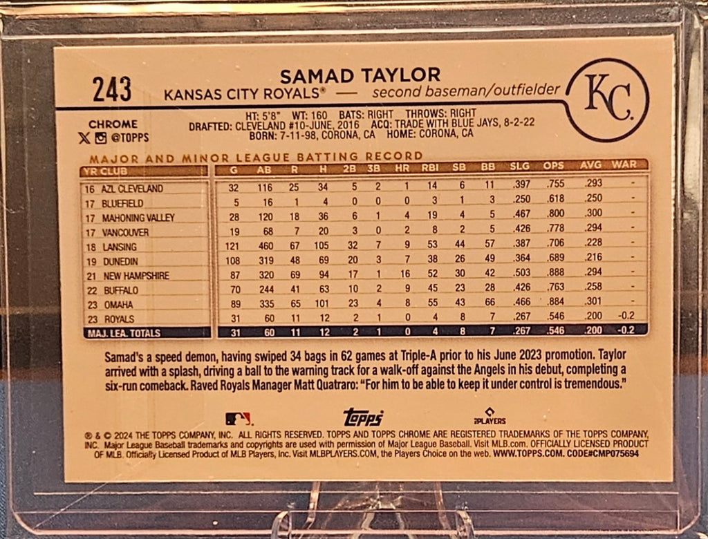 2024 Topps Chrome - Samad Taylor #243 - Purple Refractor 78/250 (RC)