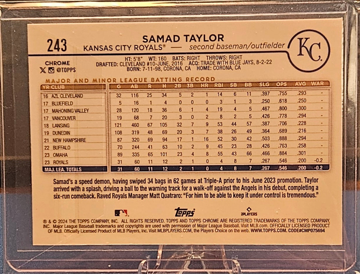 2024 Topps Chrome - Samad Taylor #243 - Purple Refractor 78/250 (RC)