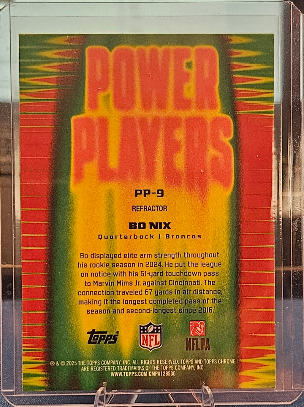 2025 Topps Chrome - Power Players - Bo Nix #PP-9 - Refractor
