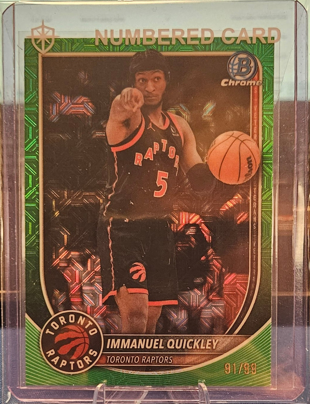 2025-26 Bowman Chrome - Immanuel Quickley #BCV-69 - Green Mojo Refractor 91/99