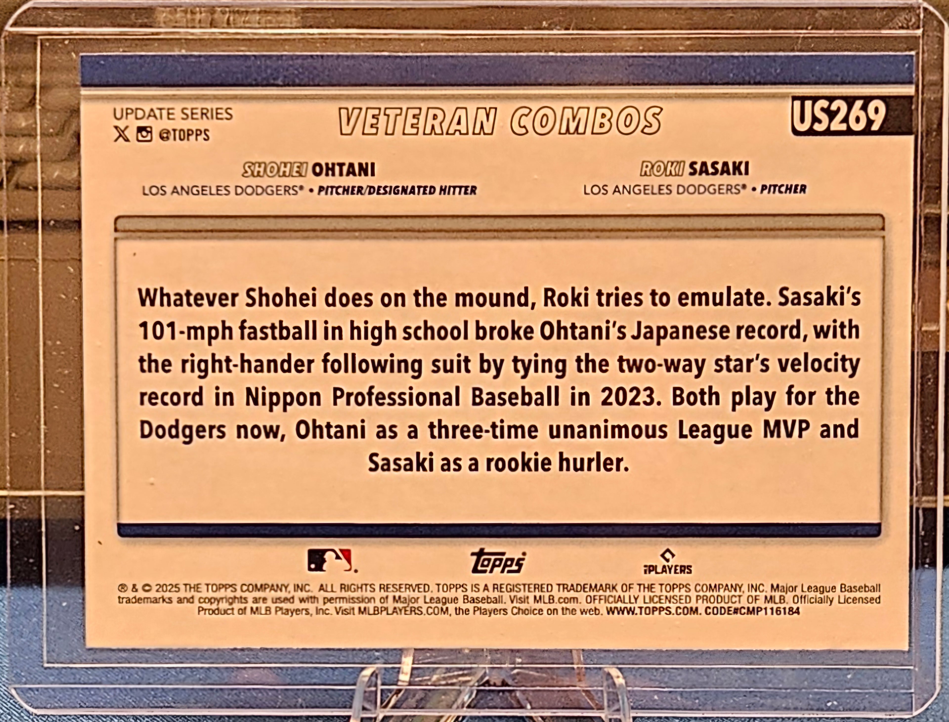 2025 Topps Update - Shohei Ohtani & Roki Sasaki #US269 - Holofoil