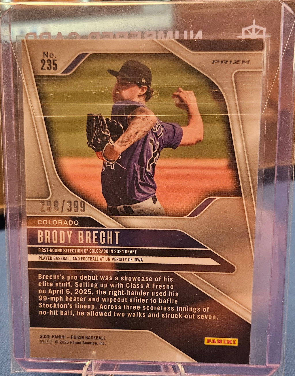 2025 Panini Prizm - Brody Brecht #235 - Red Pulsar Prizm 298/399