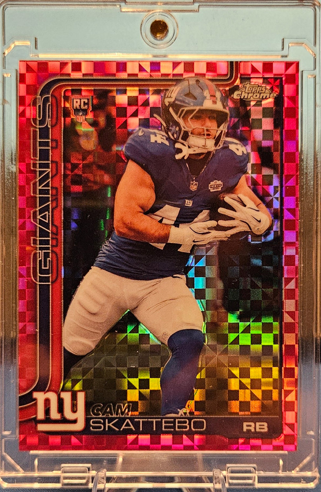 2025 Topps Chrome - Cam Skattebo #331 - Hot Pink X-Fractor (RC)