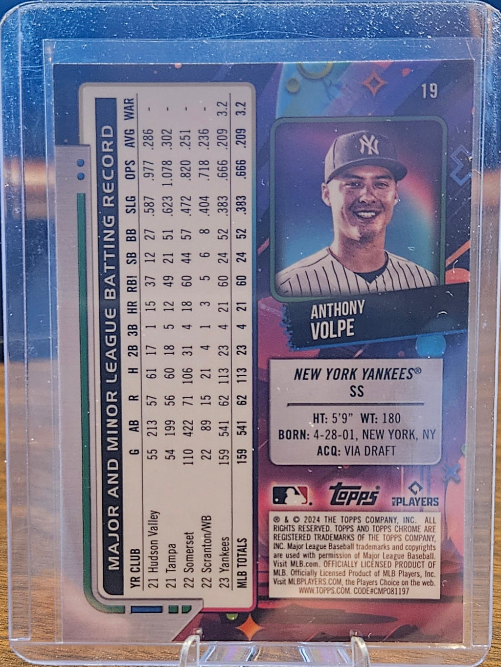 2024 Topps Chrome Cosmic - Anthony Volpe #19 - Nucleus Refractor