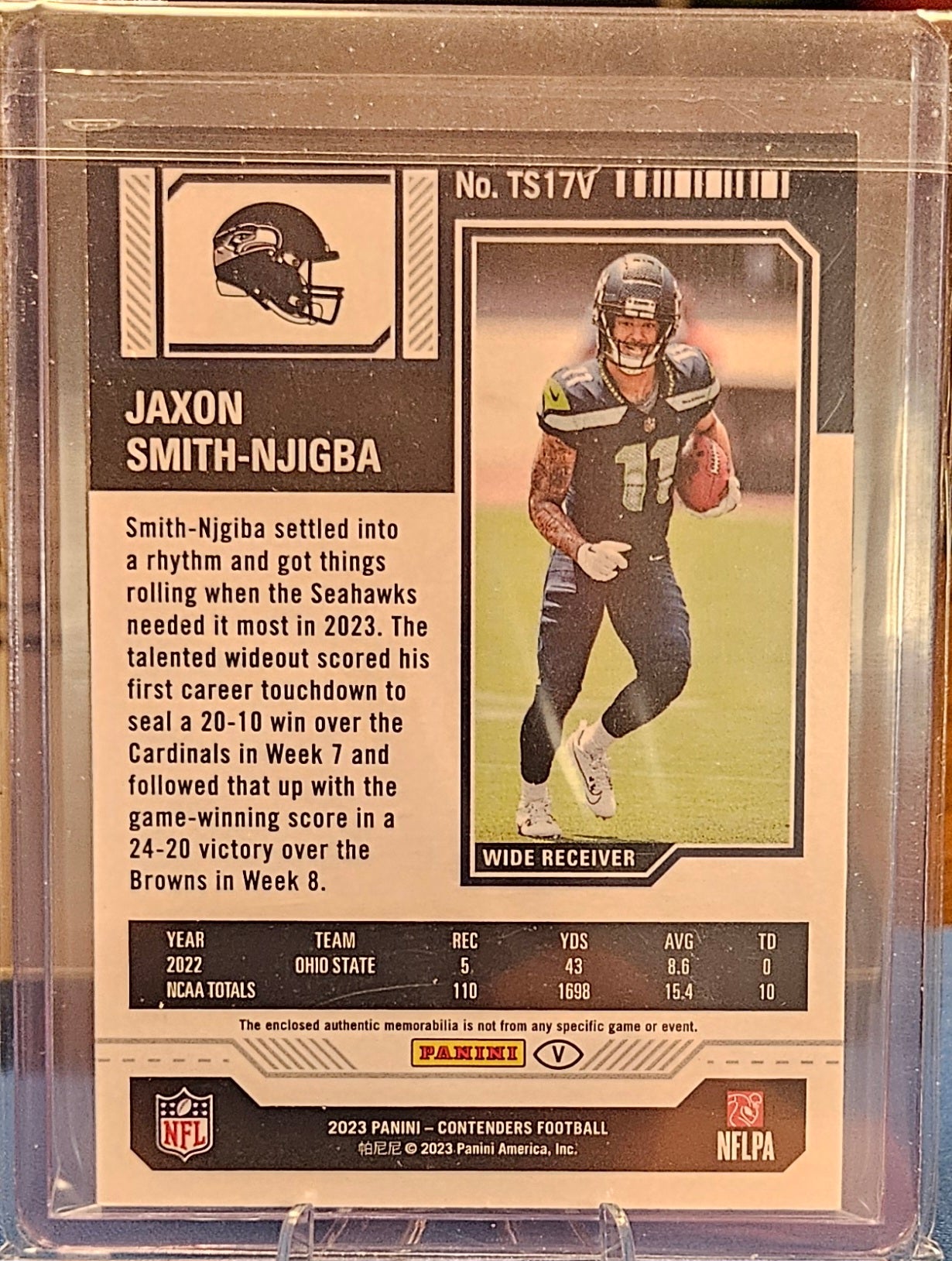 2023 Panini Contenders - Jaxon Smith-Njigba #TS17V - Rookie Ticket Variation (RC)