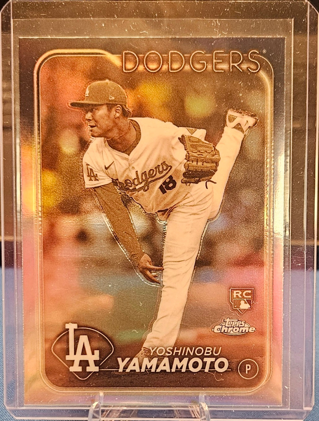 2024 Topps Chrome - Yoshinobu Yamamoto #18 - Sepia Refractor (RC)