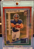 2025 Panini Donruss Optic Preview - Cam Skattebo #302 - Red & Green Prizm (Rated Rookie)