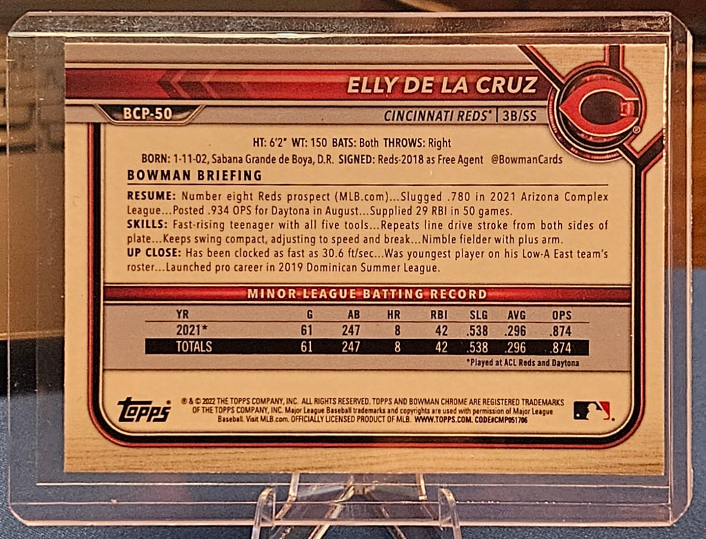 2022 Bowman Chrome - Elly De La Cruz #BCP-50 - 1st Bowman