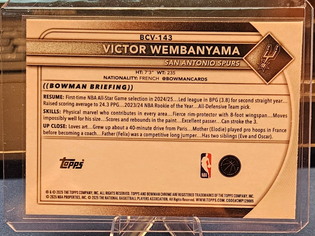 2025-26 Bowman Chrome - Victor Wembanyama #BCV-143 - Reptilian Refractor