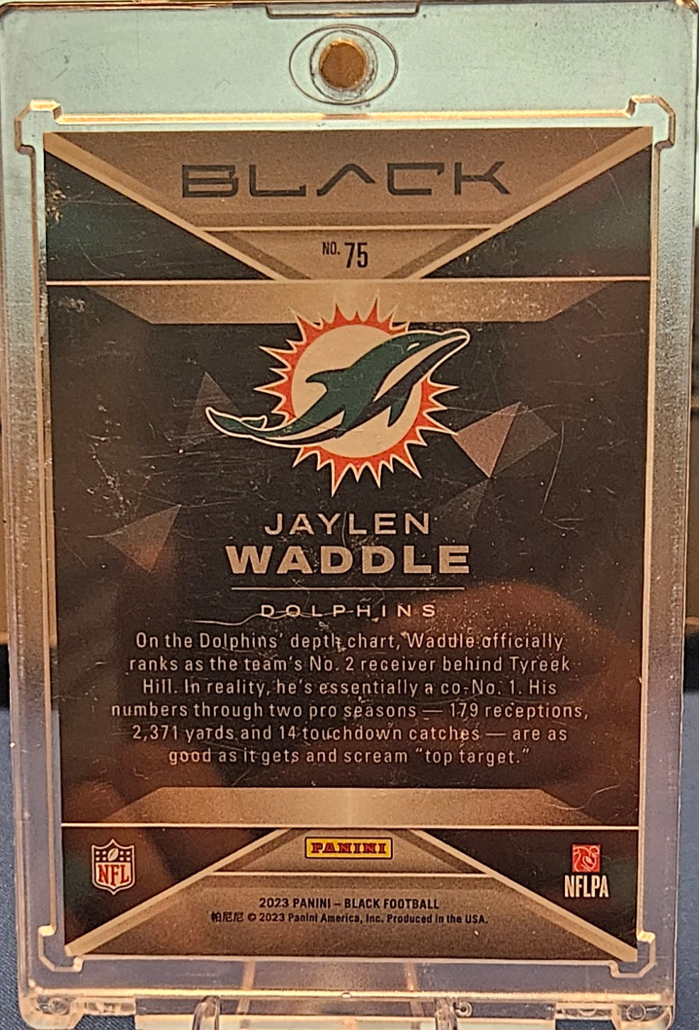 2023 Panini Black - Jaylen Waddle #75 - Royal #23/75