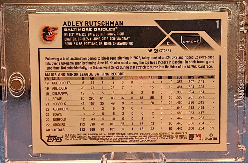 2023 Topps Chrome Adley Rutschman #1 - X-Fractor (RC)
