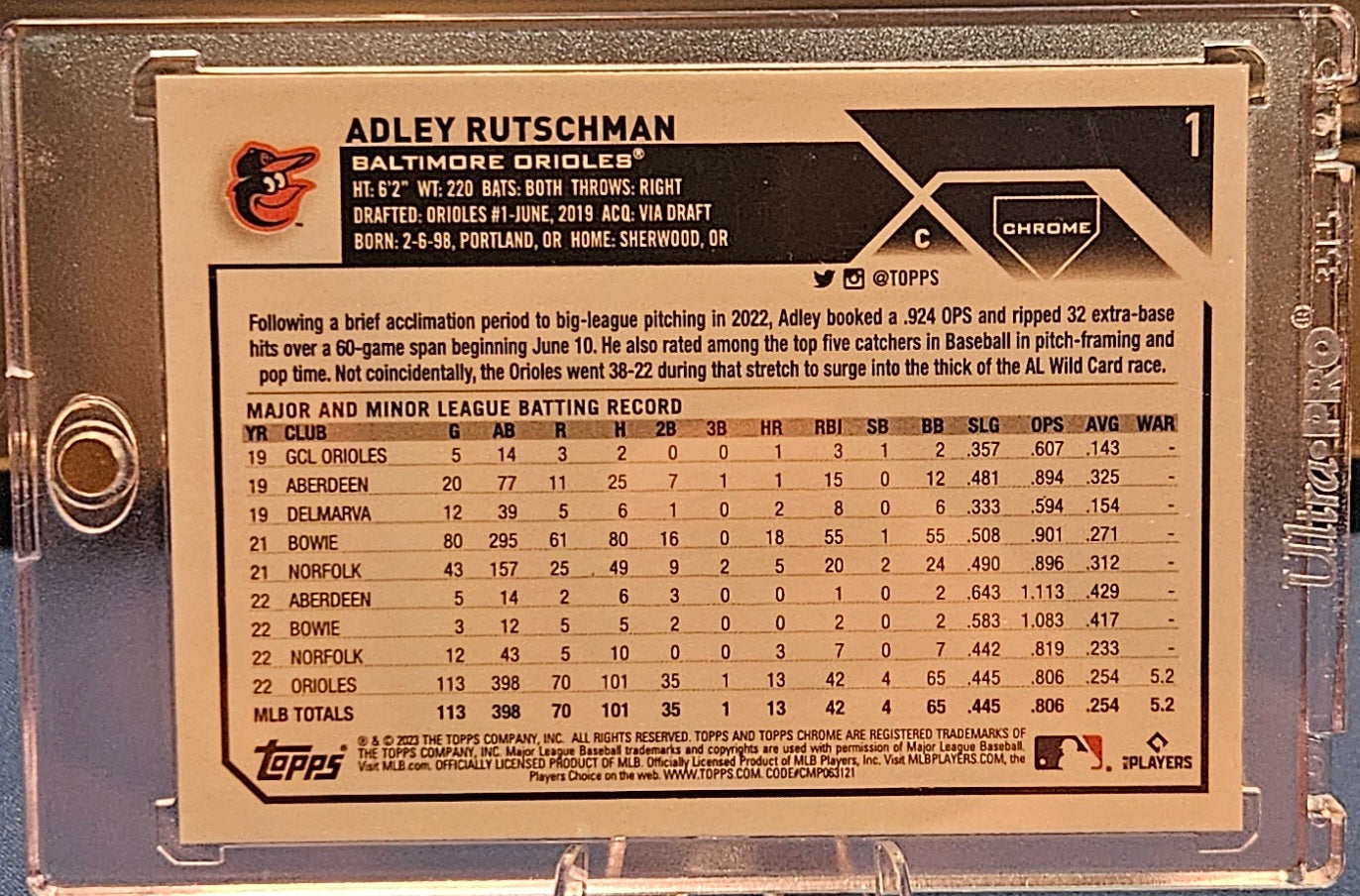 2023 Topps Chrome Adley Rutschman #1 - X-Fractor (RC)