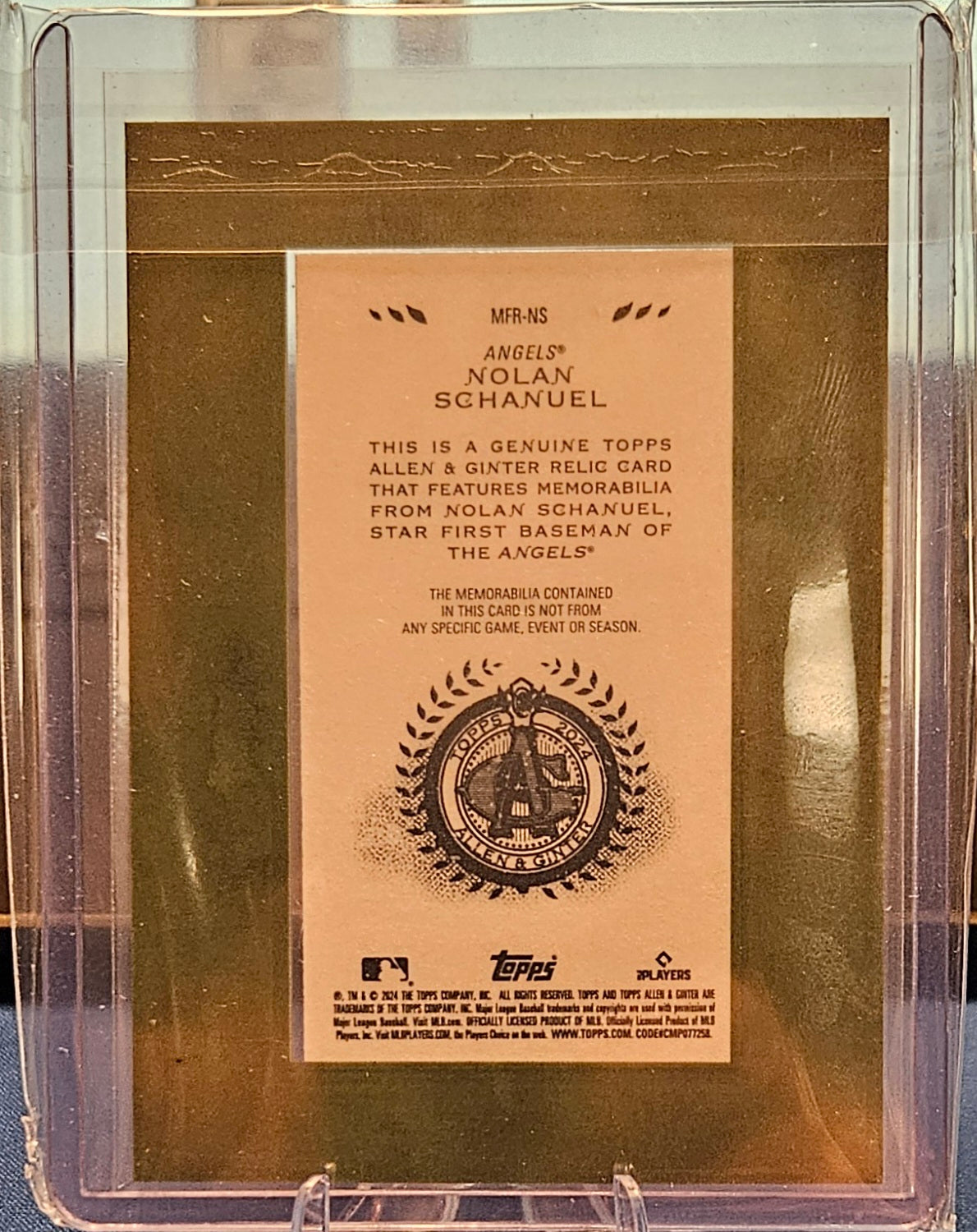2024 Topps Allen & Ginter - Nolan Schanuel #MFR-NS - Mini Framed Relic (RC)