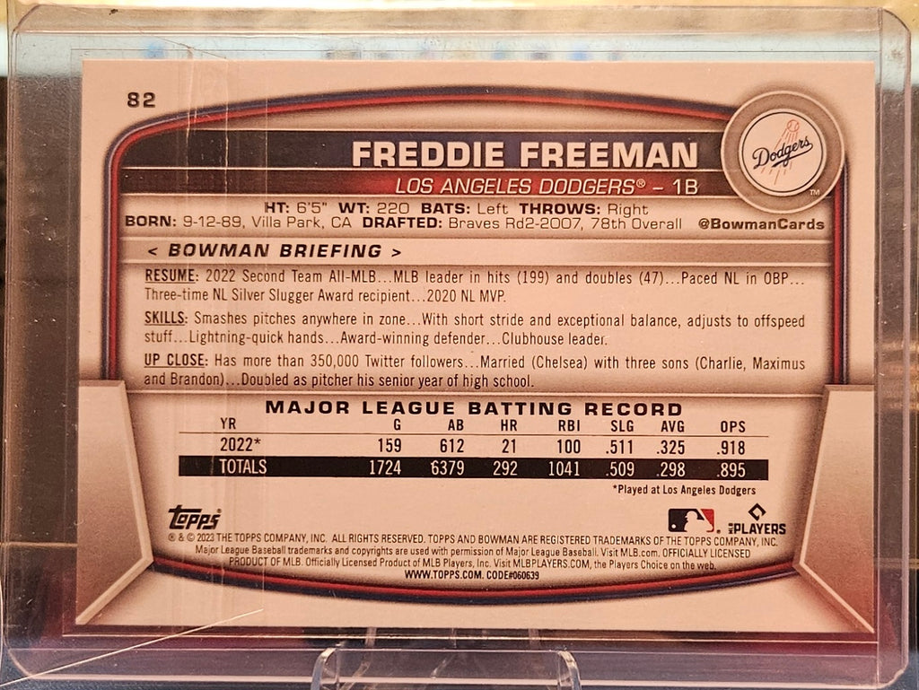 2023 Bowman - Freddie Freeman #82 - Green Pattern 78/99