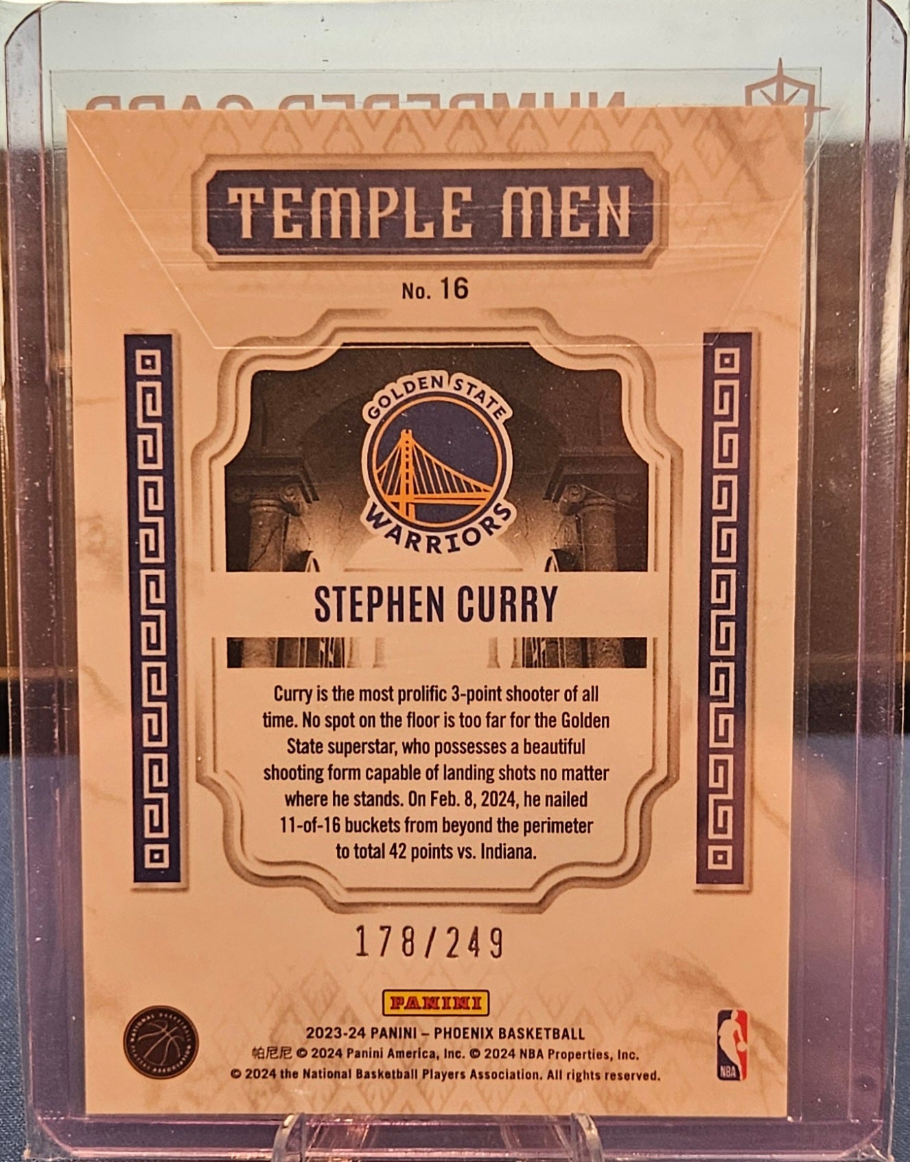 2023-24 Panini Phoenix- Stephen Curry #16 - Temple Men #178/249