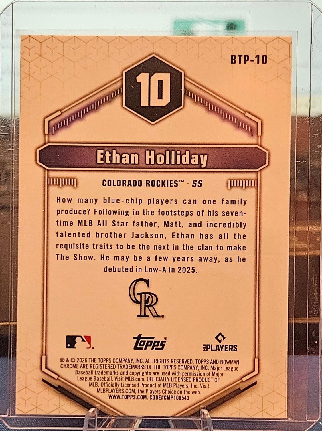 2026 Bowman Chrome - Ethan Holliday #BTP-10 - Top 100