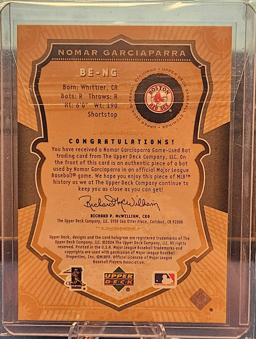 2004 Upper Deck Etchings - Nomar Garciaparra #BE-NG - Green 17/50