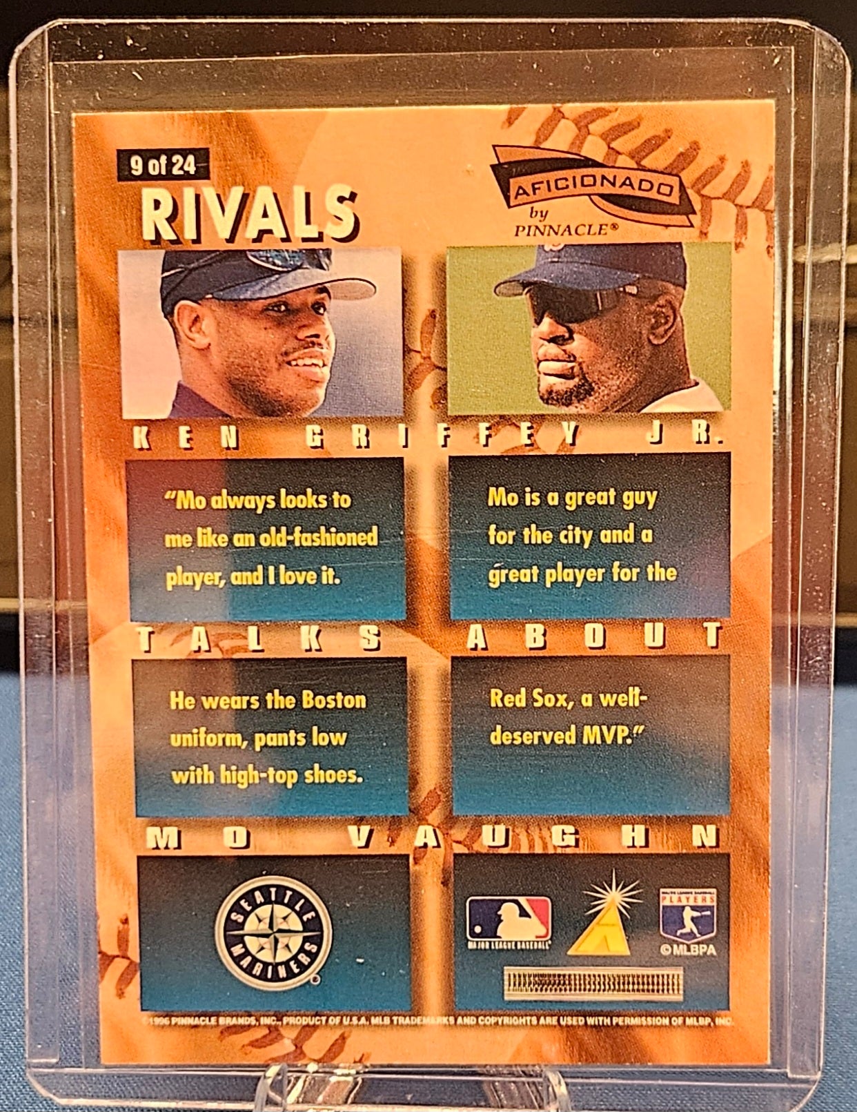 1996 Pinnacle Aficionado - Ken Griffey Jr. & Mo Vaugn #9 - Rivals