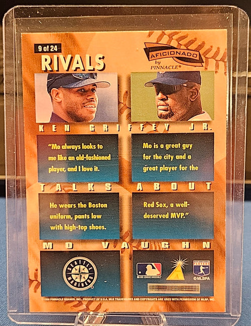 1996 Pinnacle Aficionado - Ken Griffey Jr. & Mo Vaugn #9 - Rivals