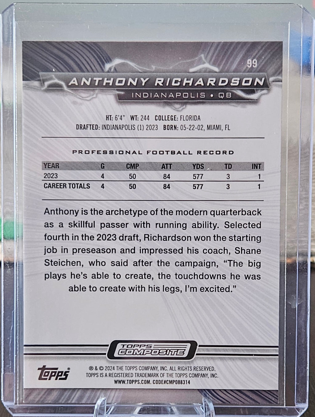 2023 Topps Composite - Anthony Richardson #99 - Resurgance Sky Blue & Pink Shock Refractor (RC)