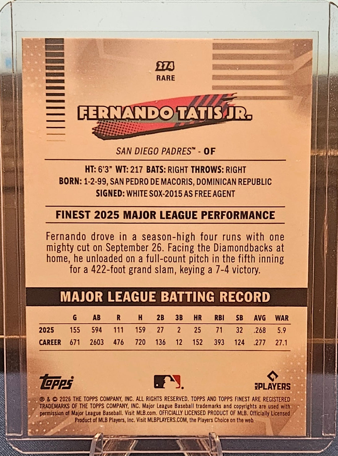 2026 Topps Finest - Fernando Tatis Jr. #274 - Mini Diamonds
