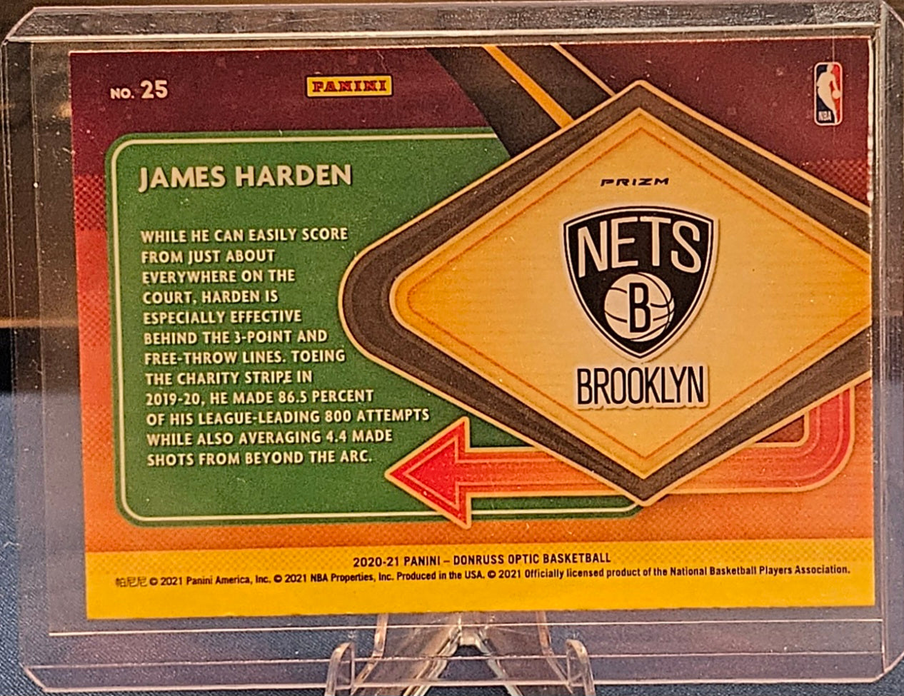 2020-21 Panini Donruss Optic - James Harden #25 - Express Lane Purple Prizm
