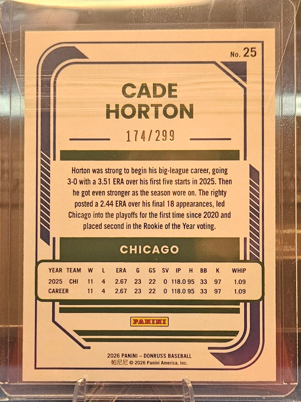 2026 Panini Donruss - Cade Horton #25 - Orange Laser 174/299
