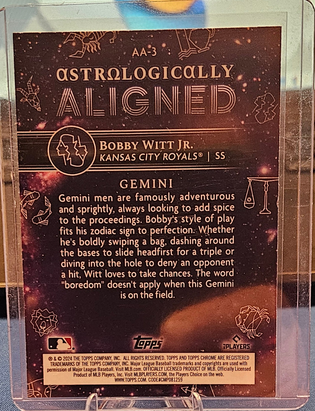 2024 Topps Chrome Cosmic - Bobby Witt Jr. #AA-3 - Astrologically Aligned