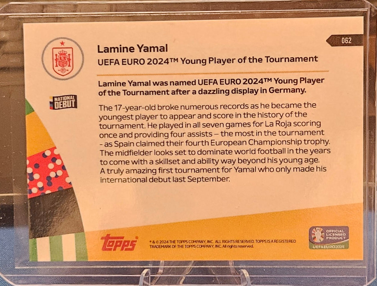 2024 Topps Now Uefa Euro - Lamine Yamal #062 - National Debut