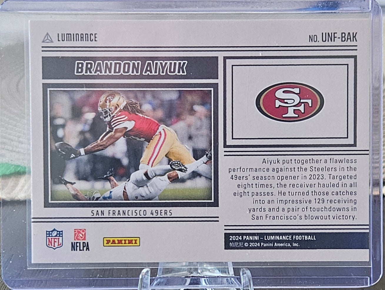 2024 Panini Luminance - Brandon Aiyuk #UNF-BAK - Unforgettable