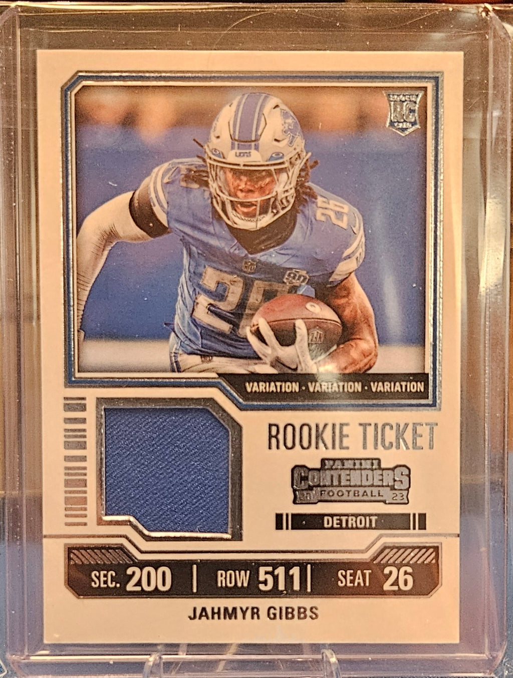2023 Panini Contenders - Jahmyr Gibbs #TS12V - Rookie Ticket Variation (RC)