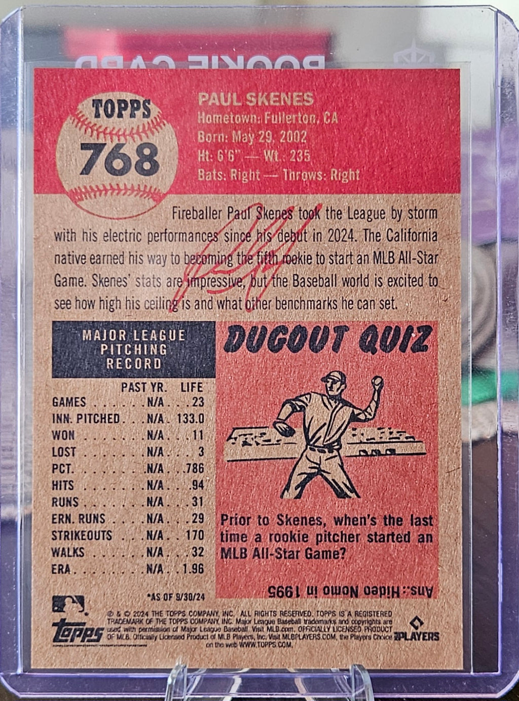 2024 Topps Living Set - Paul Skenes #768 (RC)