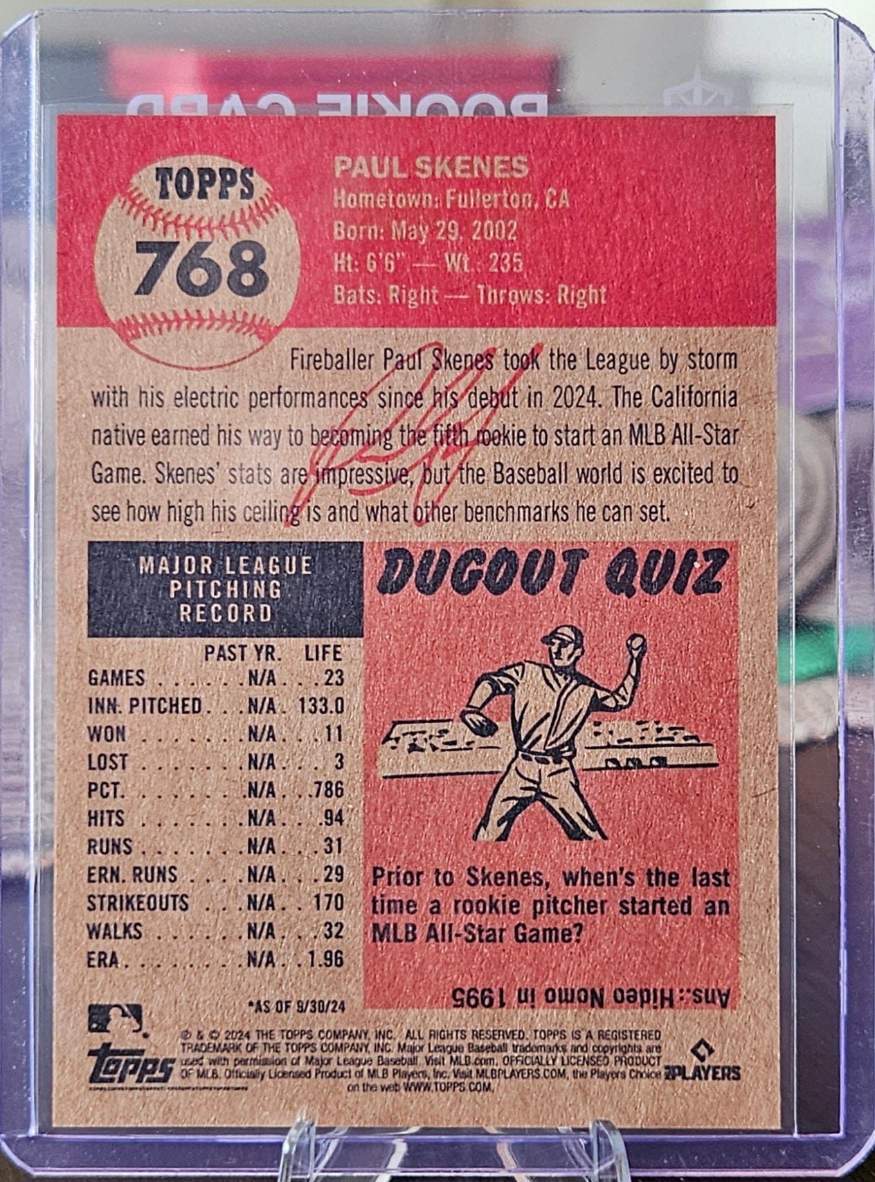 2024 Topps Living Set - Paul Skenes #768 (RC)