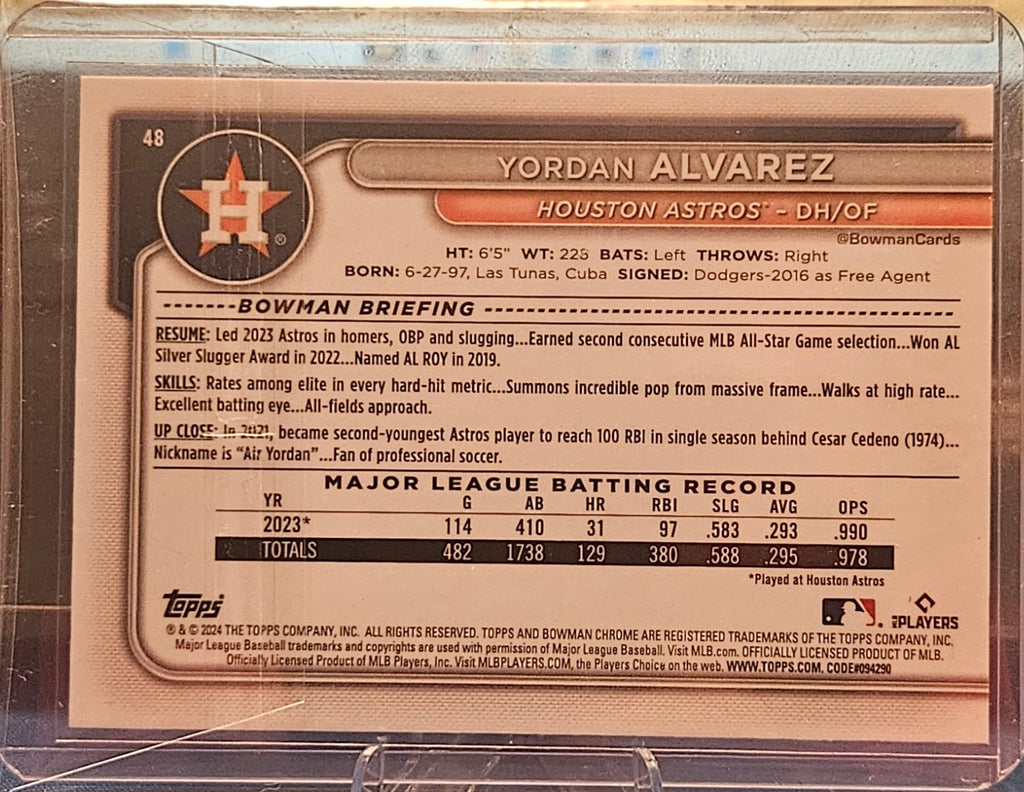 2024 Bowman Chrome - Yordan Alvarez #48 - Green Mojo Refractor 72/99