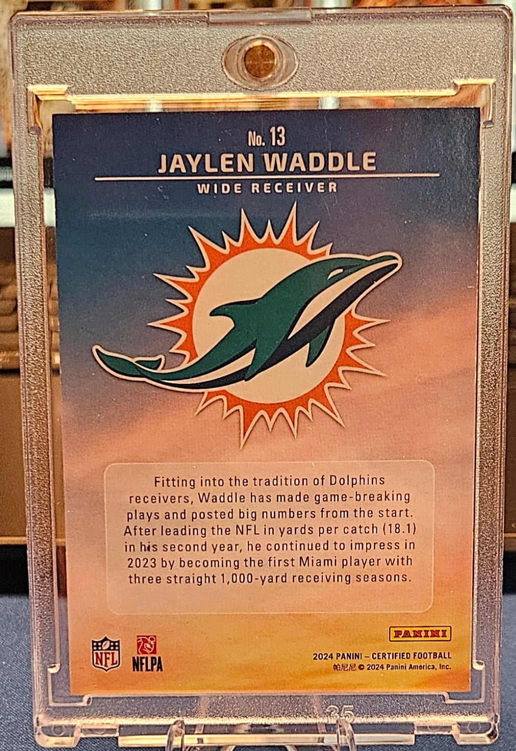 2024 Panini Totally Certified   - Franchise Foundations - Jaylen Waddle #13 - Mirror Pink 175/199